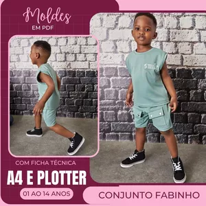 Imagem de capa para o Ebook Conjunto infantil Fabinho - Molde em PDF
