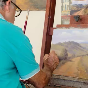 Imagem de capa para o Curso online Pintando Paisagem com Clovis Pescio (óleo sobre tela)