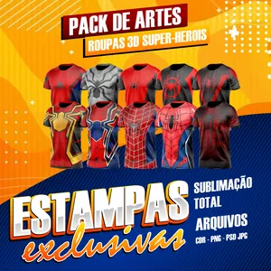 Imagem de capa para o Curso online Pacote de Artes Camisas Para Sublimação Homem Aranha