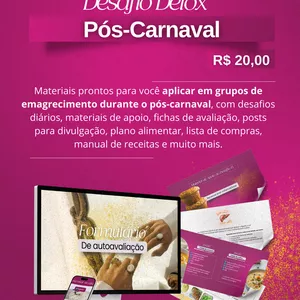 Imagem de capa para o Ebook Desafio Detox Pós-Carnaval : Material para Nutricionistas