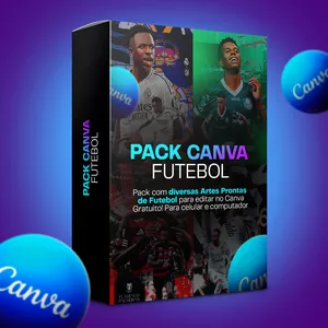 Imagem de capa para o Curso online Pack Canva Futebol