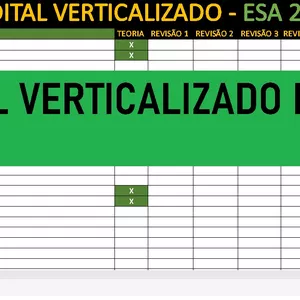 Imagem de capa para o Ebook PLANILHA CICLO DE ESTUDOS PARA ESA - EDITAL VERTICALIZADO