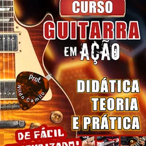 Imagem de capa para o Ebook CURSO: GUITARRA EM AÇÃO - FÁCIL E COMPLETO