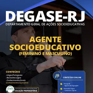 Imagem de capa para o Ebook Apostilas+Questões+Materiais DEGASE-RJ Agente Socio.