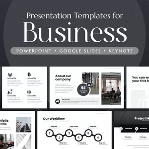 Cover image for Online course Black Modern Powerpoint Template - PowerPoint, Google Slides and Keynote Presentation