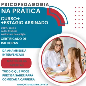 Imagem de capa para o Curso online Psicopedagogia na Pratica + Assinatura de Estagio Obrigatorio