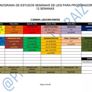 Imagem de capa para o Curso online Cronograma de estudos de lei seca para procuradorias - 12 semanas
