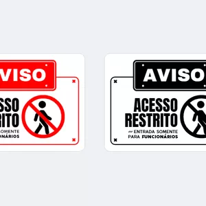 Imagem de capa para o Ebook Placa Aviso “Acesso Restrito - Entrada Somente para Funcionários” – Arquivo Digital A4 (Colorido + Preto e Branco) para Imprimir.