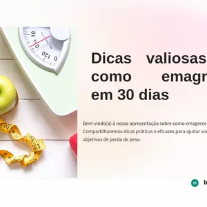 Imagem de capa para o Ebook Dicas valiosas de como emagrecer em 30 dias 