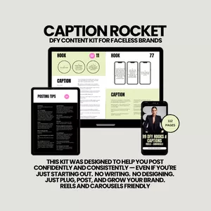 Cover image for Online course Caption Rocket: DFY Content Kit for Faceless Brands
