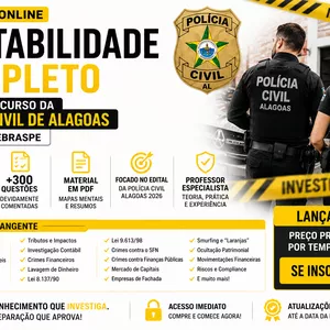 Imagem do curso CURSO COMPLETO DE NOÇÕES DE CONTABILIDADE, ANÁLISE FINANCEIRA E CRIMES CONTRA A ORDEM TRIBUTÁRIA