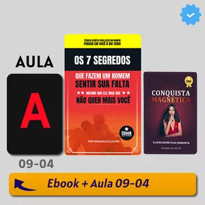 Imagem de capa para o Curso online Os 7 Segredos Pra Ele Sentir Sua Falta Aula e 2 Bônus