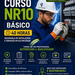 Imagem do curso NR10 Profissional com Certificado e Responsável Técnico
