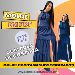 Imagem de capa para o Curso online MOLDE EM PDF - VESTIDO SAIA 3 MARIAS. (COM VIDEO DE COSTURA)