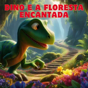 Imagem de capa para o Ebook Livro infantil: Dino e a floresta encantada.