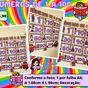 Imagem de capa para o Ebook 😎Tabela Numérica do 1 ao 100