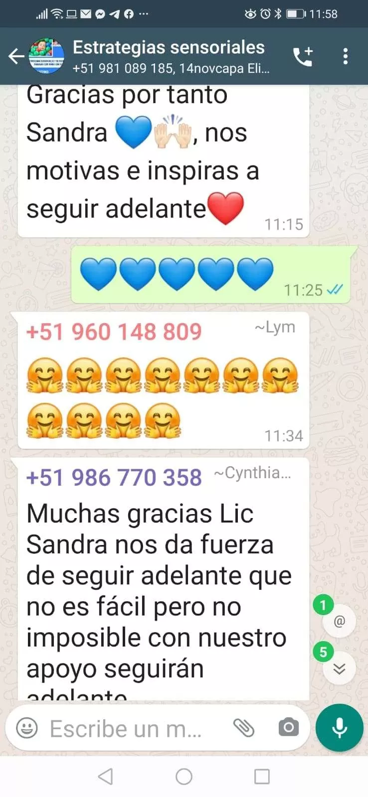 estrategias sensoriales, dialogo por whatsapp