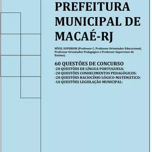Imagem de capa para o Ebook  PREFEITURA MUNICIPAL DE MACAÉ-RJ-60 QUESTÕES DE CONCURSO