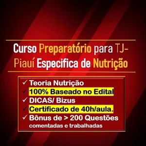 Imagem de capa para o Curso online Curso Preparatório TJ-PI: Especifica de Nutrição