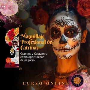 Imagen de portada para Curso online Maquillaje Profesional de Catrinas, Craneo y Calaveras como Oportunidad de Negocio