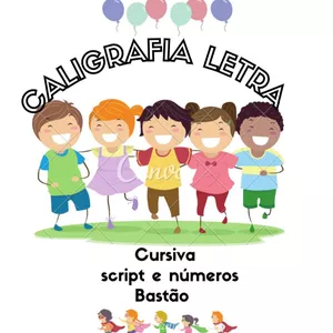 Imagem de capa para o Ebook Caligrafia - Letra Cursiva/Script/Bastão/Números