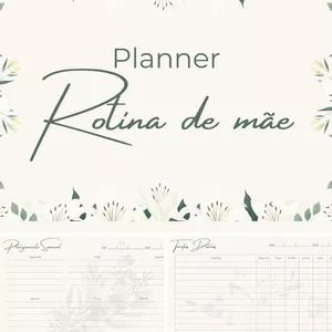 Imagem de capa para o Ebook Planner Rotina de Mãe -  Verde (PDF para imprimir)