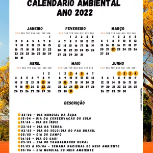 Imagem de capa para o Ebook Calendário Ambiental 2022