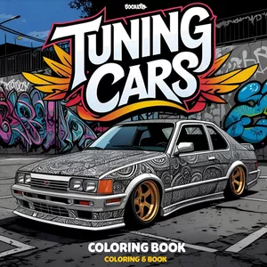 Imagen de portada para Ebook Coloring book🎨 tuning cars🚗🏁