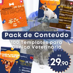 Imagem de capa para o Ebook Design Pack Canva - VETERINÁRIA