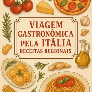 Imagem de capa para o Ebook Viagem Gastronômica pela Itália: Receitas Regionais