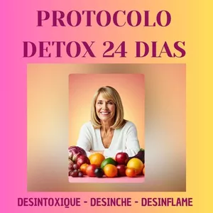 Imagem de capa para o Ebook Protocolo Detox 24 Dias Para Mulheres na Menopausa