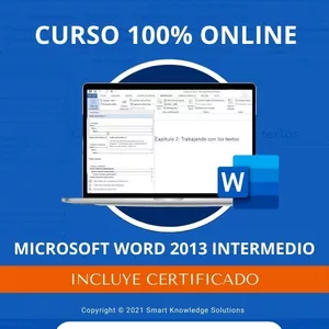 Imagen principal del producto Curso completo 100% Online de Microsoft Word 2013 Intermedio incluye libro y certificado