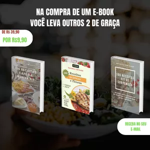 Imagem de capa para o Ebook COMBO 3 E-BOOKS DE RECEITAS FIT