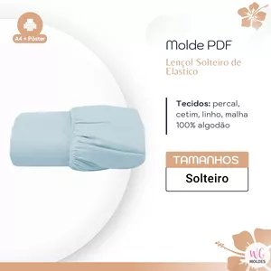 Imagem de capa para o Ebook MOLDE LENÇOL SOLTEIRO DE ELÁSTICO