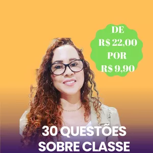 Imagem de capa para o Ebook 30 questões sobre classes de palavras com gabarito 