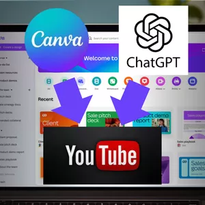 Imagem de capa para o Curso online Como fazer capas para o Youtube utililizando o Canva e o ChatGPT