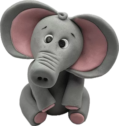 Elefante em Pasta Americana do Curso Meu Primeiro Zoológico - Modele 25 Animais em Pasta Americana