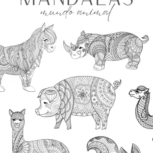 Imagen de portada para Ebook Mandalas Animales – Colorea y Relájate