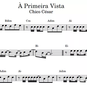 Imagem de capa para o Ebook À Primeira Vista (Chico César) - Partitura para instrumentos em mi bemol