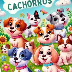 Imagem de capa para o Ebook E-book Infantil para Colorir - Cachorros