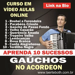 Imagem de capa para o Curso online Vídeo Aulas de Acordeon - 10 Músicas Gaúchas para Iniciantes
