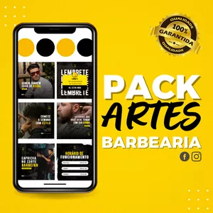 Pacote +30 Artes Feed Barbearia - Canva Pack