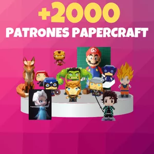 Imagen de portada para Ebook +2000 patrones de Papercraft: Crea tus personajes favoritos en 3D con solo papel
