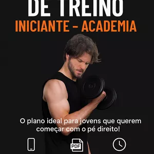 Imagem de capa para o Ebook Planilha de Treino Iniciante - Academia