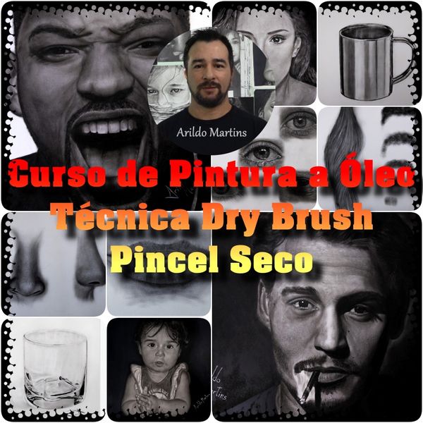 Pintura a óleo sobre papel e tela - técnica pincel seco ( Dry ...