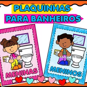 Imagem de capa para o Ebook PLAQUINHAS DE IDENTIFICAÇÃO PARA BANHEIRO
