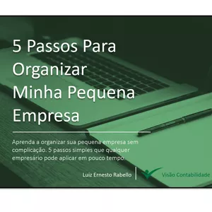 Imagem de capa para o Ebook 5 Passos Para Organizar Minha Pequena Empresa
