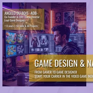 Cover image for Online course Game Design &amp; Narrative: From Gamer to Game Designer — Learn How to Design Video Games and Start Your Career
