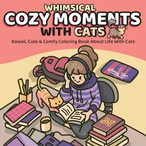 Imagem de capa para o Curso online Cozy moments with Cats - Livro para colorir (Arquivo digital)