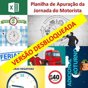 Planilha Planilha de Apuração da Jornada dos Motoristas (Versão Células Desbloqueadas)